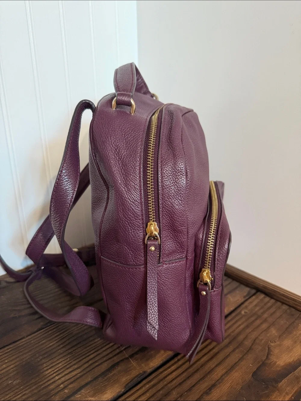 Kate Spade Mini Nicole deep plum Larchmont Avenue Back pack
